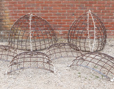 Lot 1394 - A group of eight welded iron hay rack sections