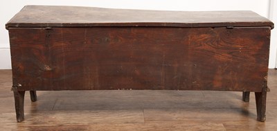 Lot 22 - Elm coffer 18th Century and later, standing on...