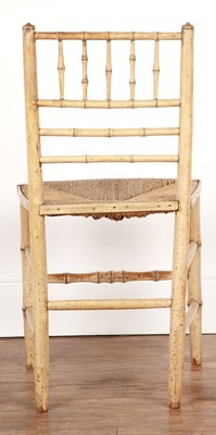 Lot Painted faux bamboo chair Regency, with...