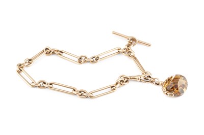 Lot 3 - A fancy-link Albert chain, designed as a line...