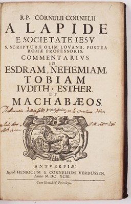 Lot 546 - LAPIDE (CORNELIUS, CORNELLI. A) Commentaria in...