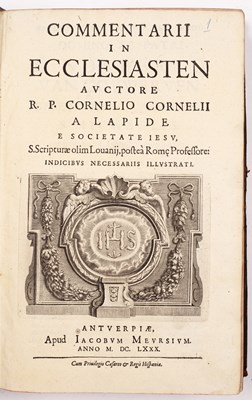 Lot 546 - LAPIDE (CORNELIUS, CORNELLI. A) Commentaria in...