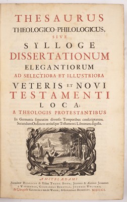 Lot 548 - Thesaurus Novus Theologico-Philogocus OLEARIUS,...