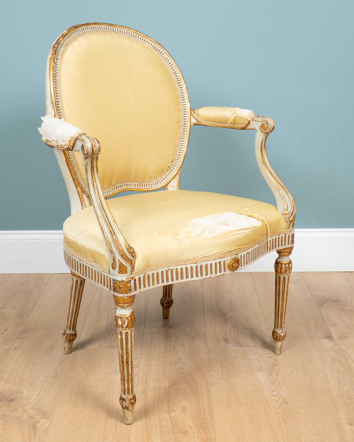 Lot 12 - A George III open armchair in the French manner