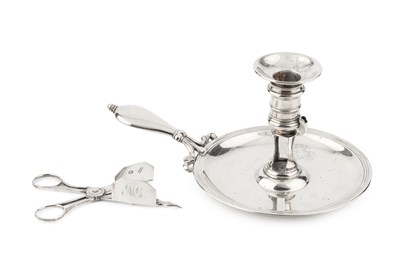 Lot 603 - A George II silver chamberstick, with knopped...