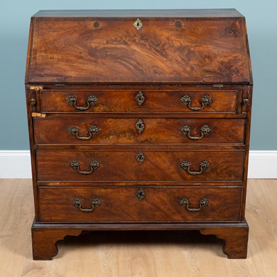 Lot 436 - A Georgian mahogany bureau