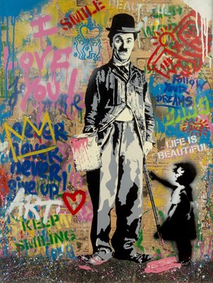 Lot 425 - Mr Brainwash (b.1966) Chaplin, 2020 signed and...