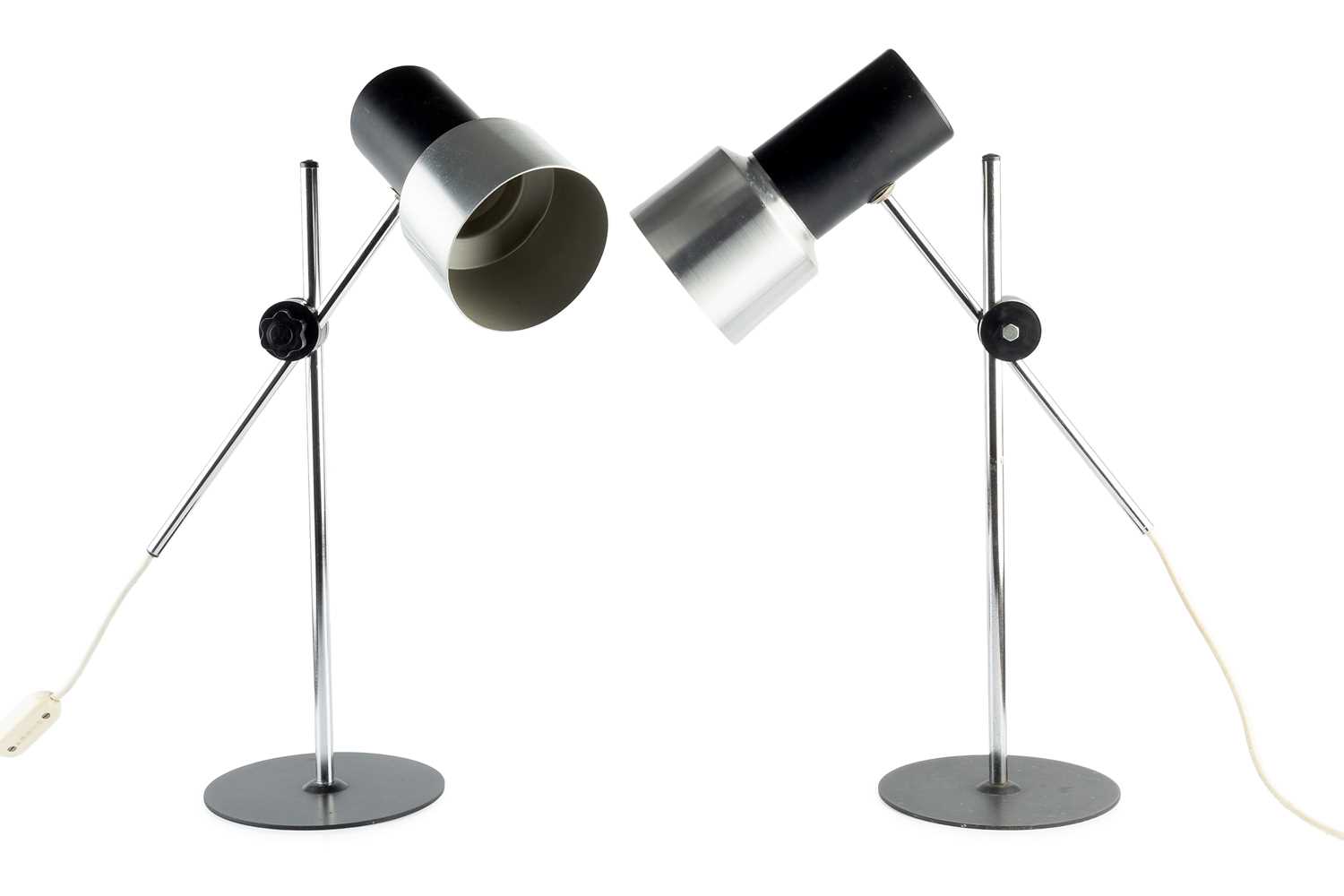 Lot 902 - Prova (Italy) Pair of lamps chrome and...