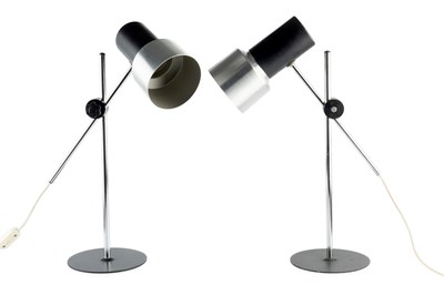 Lot 902 - Prova (Italy) Pair of lamps chrome and...