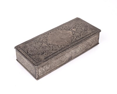 Lot 209 - Persian white metal rectangular box  Iran,...