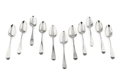 Lot 615 - A set of six George III Scottish silver old...