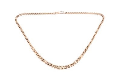 Lot 79 - A hollow curb-link chain, of graduated design,...