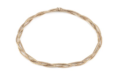 Lot 2 - A 9ct gold collar necklace, designed as three...
