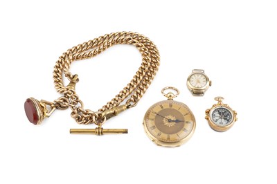 Lot 118 - A Victorian open face fob watch, the circular...