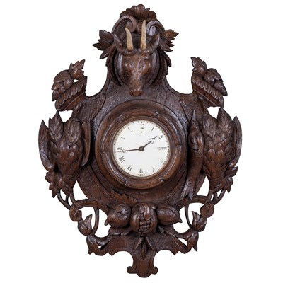Lot 1030 - A 19th century Black Forest framed wall clock