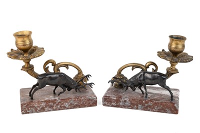 Lot 322 - A pair of 19th century ormolu candlesticks