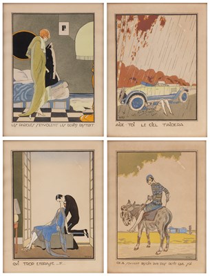 Lot 436 - Ettore Tito (1859-1941) Four Art Deco scenes,...