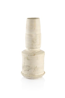 Lot 590 - Dan Kelly (b.1953) Tall vessel white glazed...
