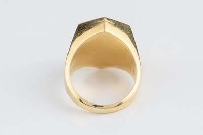 Lot A hardstone signet ring, of slightly elongated...