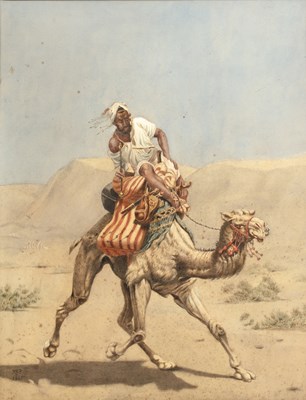 Lot 438 - After Horace Vernet Post of the desert, signed...