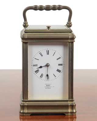 Lot 48 - A 19th century French brass carriage clock