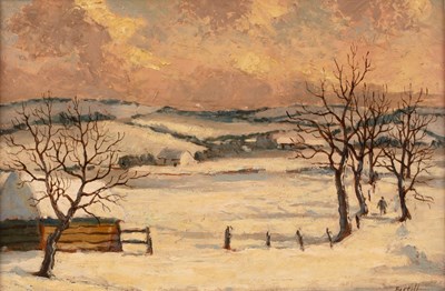 Lot 131 - George Bissill (1896-1973) Snowy Landscape...