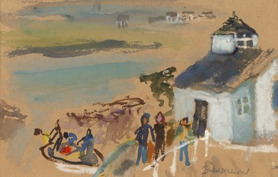 Lot 176 - Ishbel McWhirter (b.1927) Figures with a Boat...