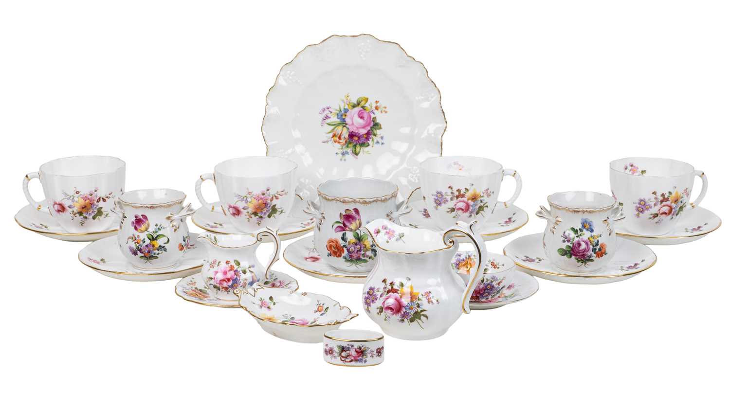 Lot 330 - A Royal Crown Derby part tea service