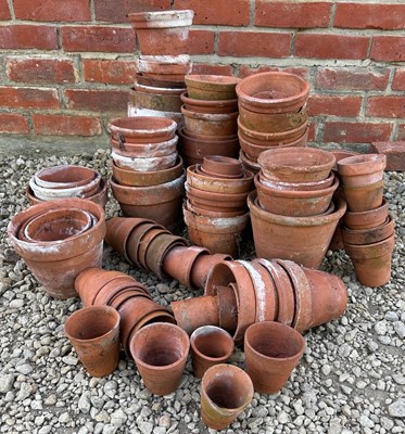 Lot 1467 - A group of various terracotta flowerpots