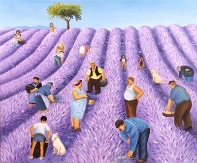 Lot 402 - Margaret Luxton (b.1938) Lavender Harvest oil...