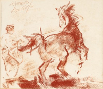 Lot 128 - Edmund Blampied (1886-1966) Breaking a...