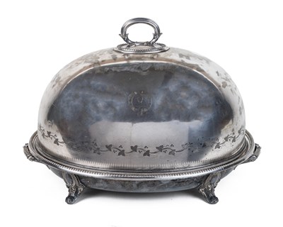Lot 328 - A silver plated meat dish and cover