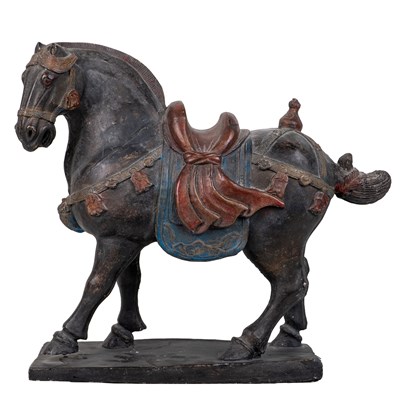 Lot 452 - A 20th century plaster Tang style horse
