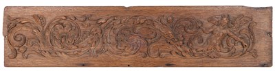 Lot 1439 - A 19th century, possibly French, carved oak panel
