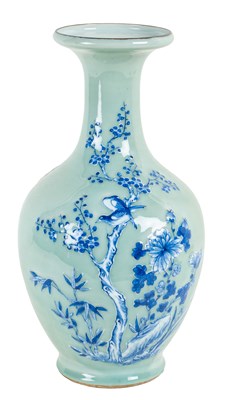 Lot 1090 - A late 19th century Chinese celadon vase