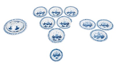Lot 323 - Twelve pieces of late 18th century Caughley blue and white porcelain toyware