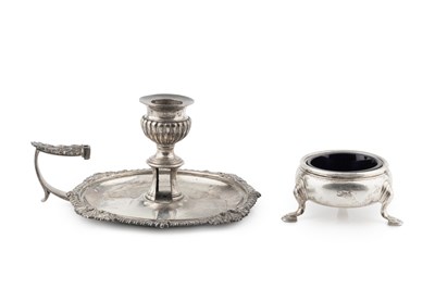 Lot 581 - A late George III silver chamberstick, with...