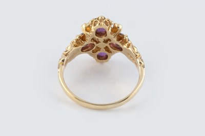 Lot 62 - An amethyst and diamond dress ring, designed...