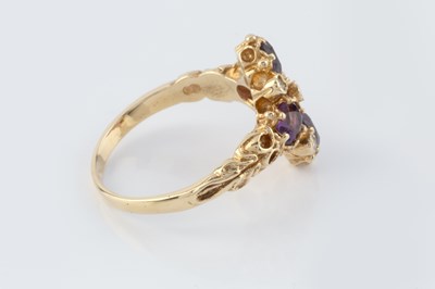 Lot 62 - An amethyst and diamond dress ring, designed...