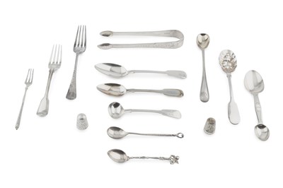 Lot 597 - A pair of George III silver bright-cut sugar...