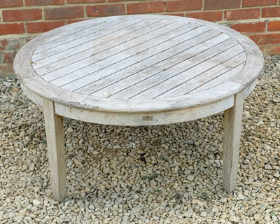 Lot 1371 - A Gloucester teak circular garden occasional table