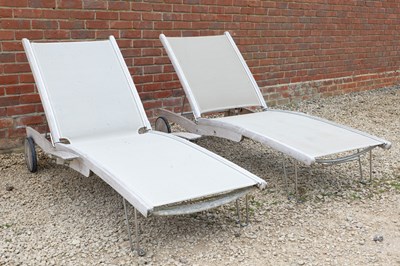Lot A pair of Gloucester teak garden recliners