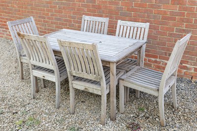 Lot 1505 - A set of teak garden furniture