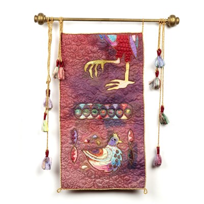 Lot 111 - Jane Hopkins (b.1944) 'Embroidered bird'...