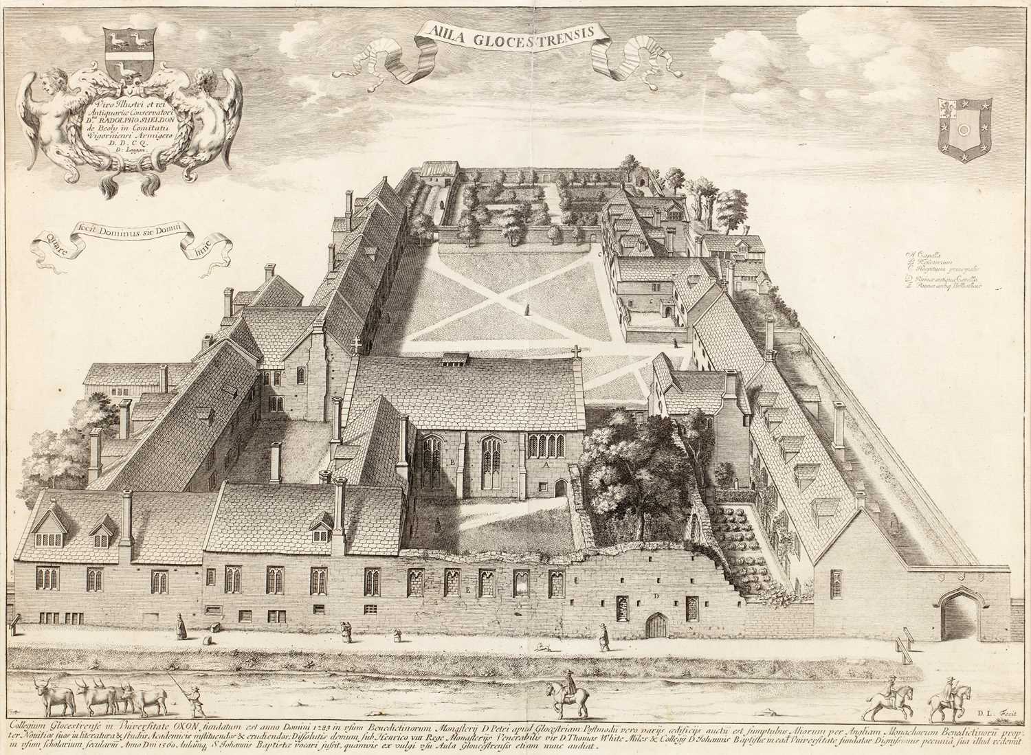 Lot 26 - David Loggan Worcester College, engraving,...