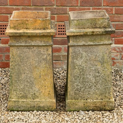 Lot 1442 - A pair of Victorian Farnley Co buff terracotta chimney pots