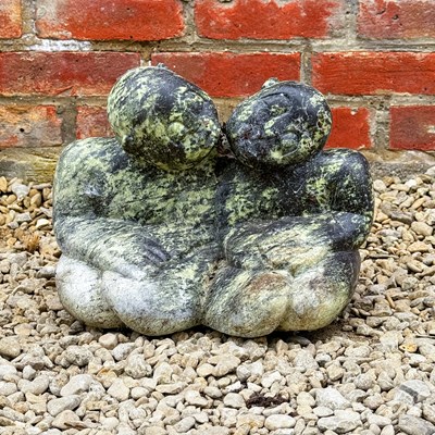 Lot 1457 - A small Zimbabwean school sculpture of two figures