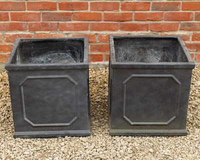 Lot 1387 - A pair of faux lead planters
