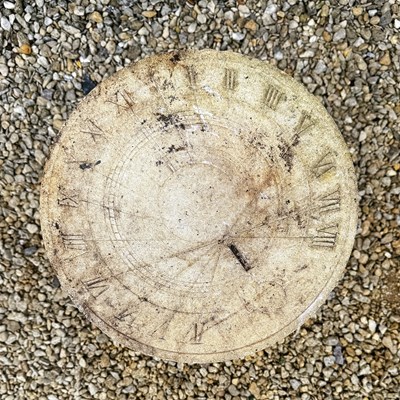 Lot 1500 - A cast reconstituted stone sundial