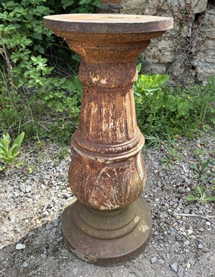 Lot 1490 - A French cast iron plinth or sundial base